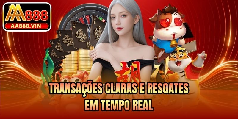 Transações claras e resgates em tempo real